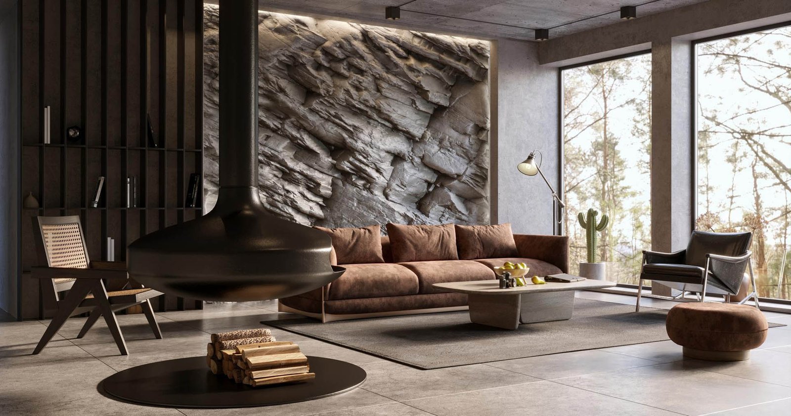 natural-mountain-rock-wall-modern-living-room-interior-3d-render